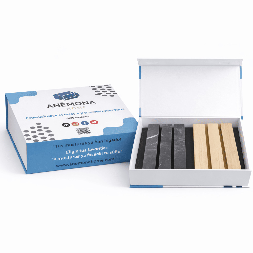 Caja de Muestras Suelo SPC+ Complementos y Panel Acústico varios colores