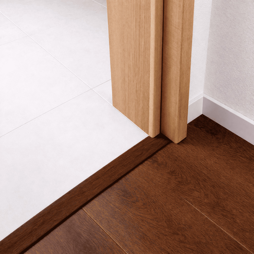 Perfil Junta de Dilatación Efecto Madera Natural SPC en Suelo SPC Nogal