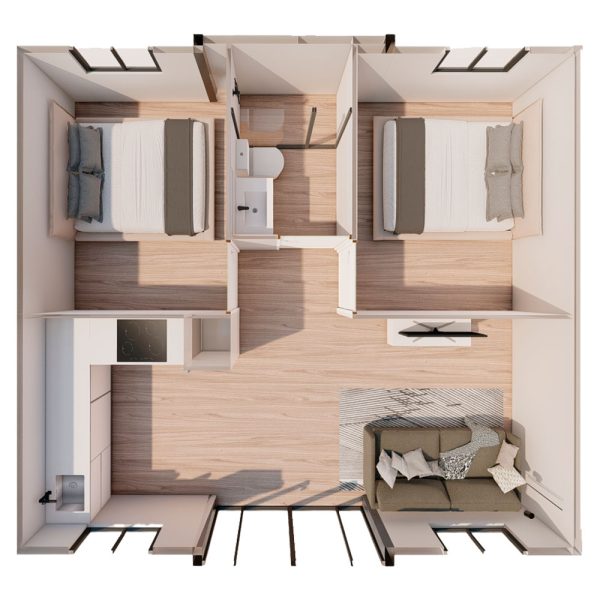 Casa Prefabricada Ibiza 36 m² opción 3