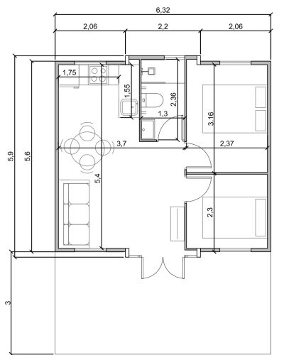Casa Prefabricada Menorca opción 1