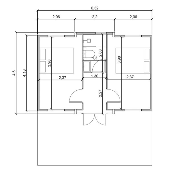 Casa Prefabricada Santorini opción 1