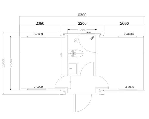 Plano Casa Prefabricada Cabrera Opción de distribución 1