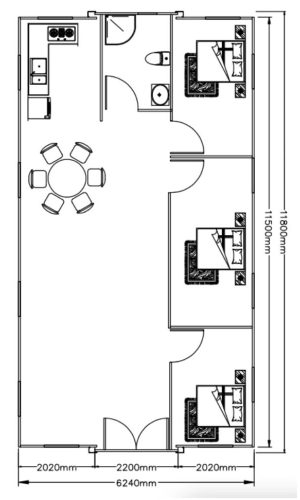 Plano Opcion 1 Casa Prefabricada Mallorca