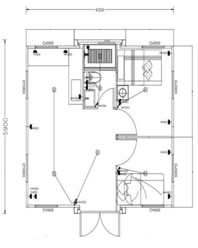 Plano opción 1 Casa Prefabricada Ibiza